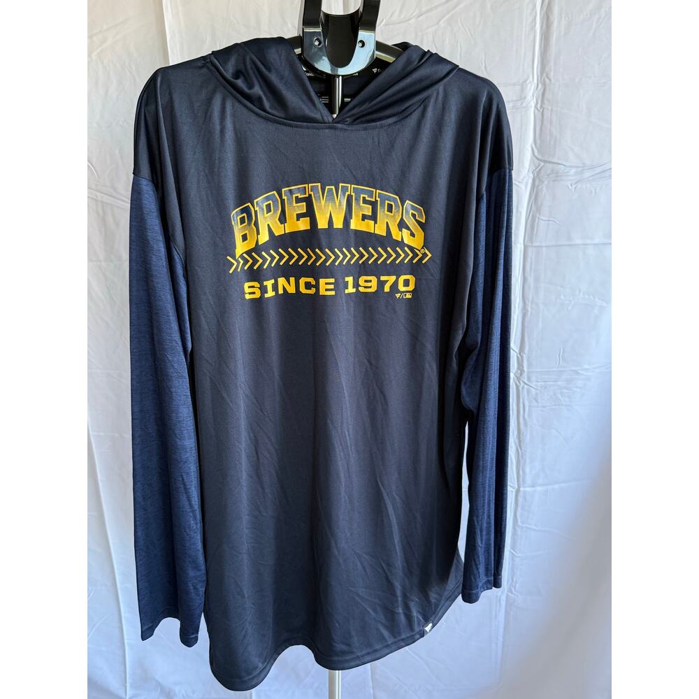 Men's Fanatics Brewers Pull-Over Hoodie Size XLT